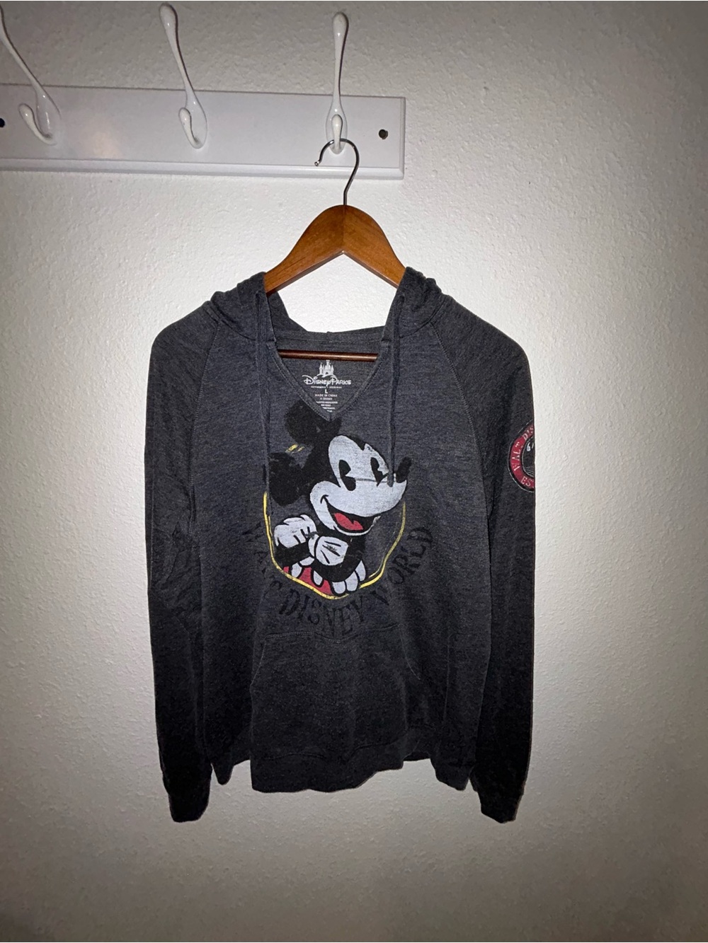 Disney Men's Charcoal Mickey Mouse Zip Hoodie